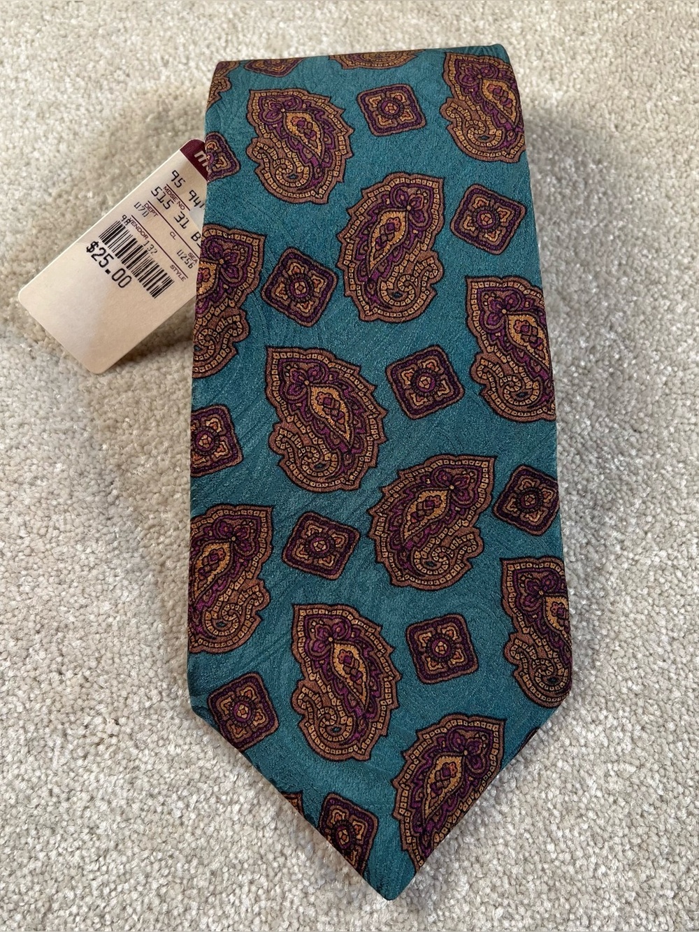 Silk Necktie Liberty of London Vintage NWT Paisley Made in USA